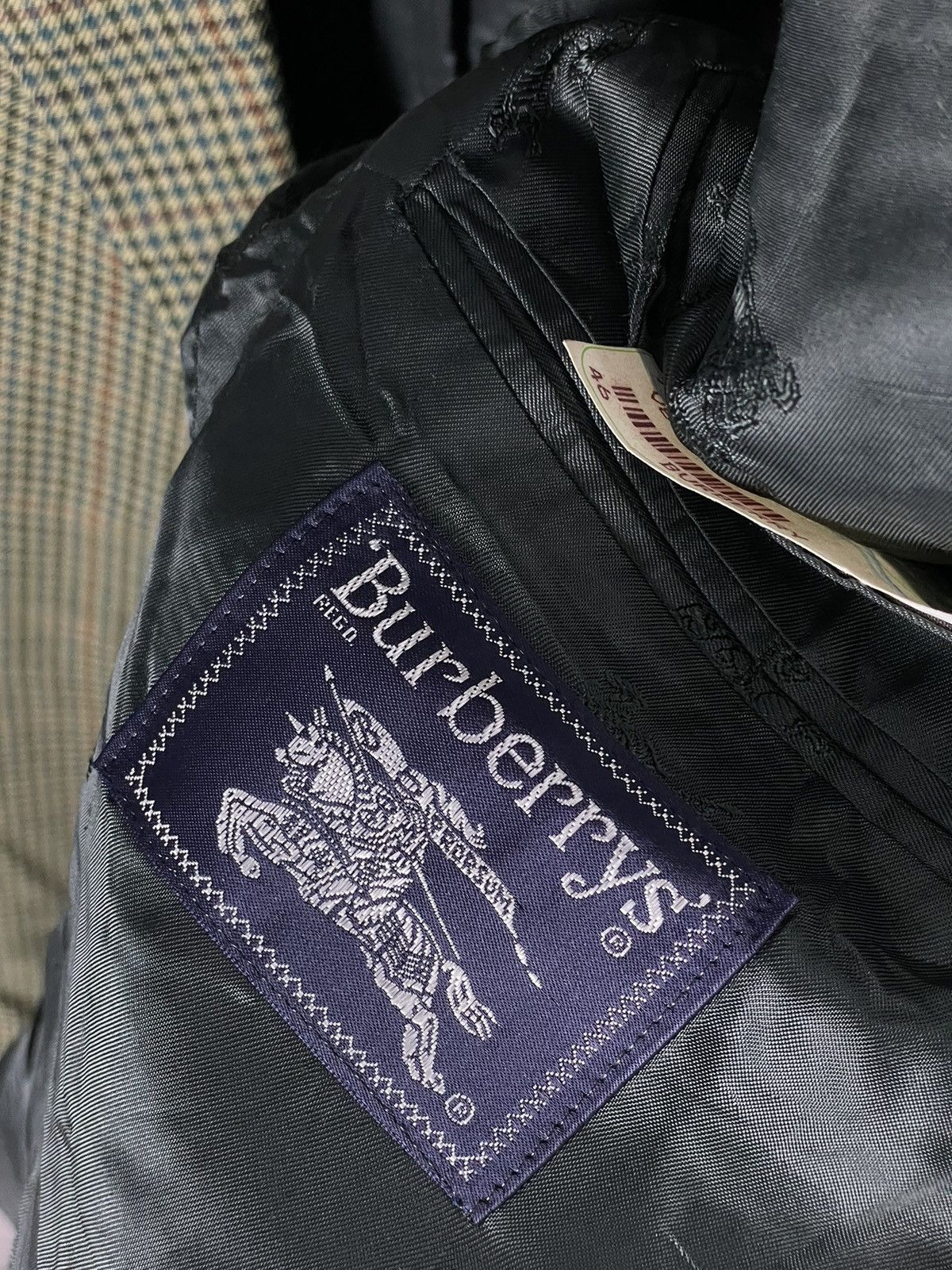 Burberry × Vintage Vintage Burberry Blue Check Wool Blazer Jacket Size 50R - 8 Thumbnail