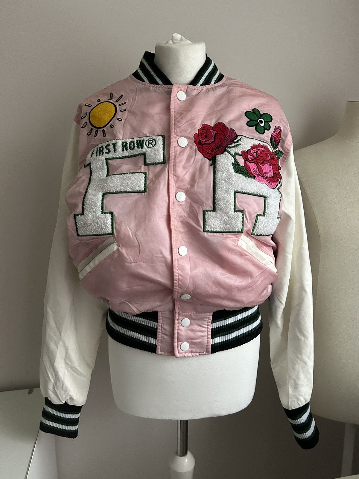 First MFG Co. varsity bomber jacket pink trend embroided Size XS / US 0-2 / IT 36-38 - 1 Thumbnail