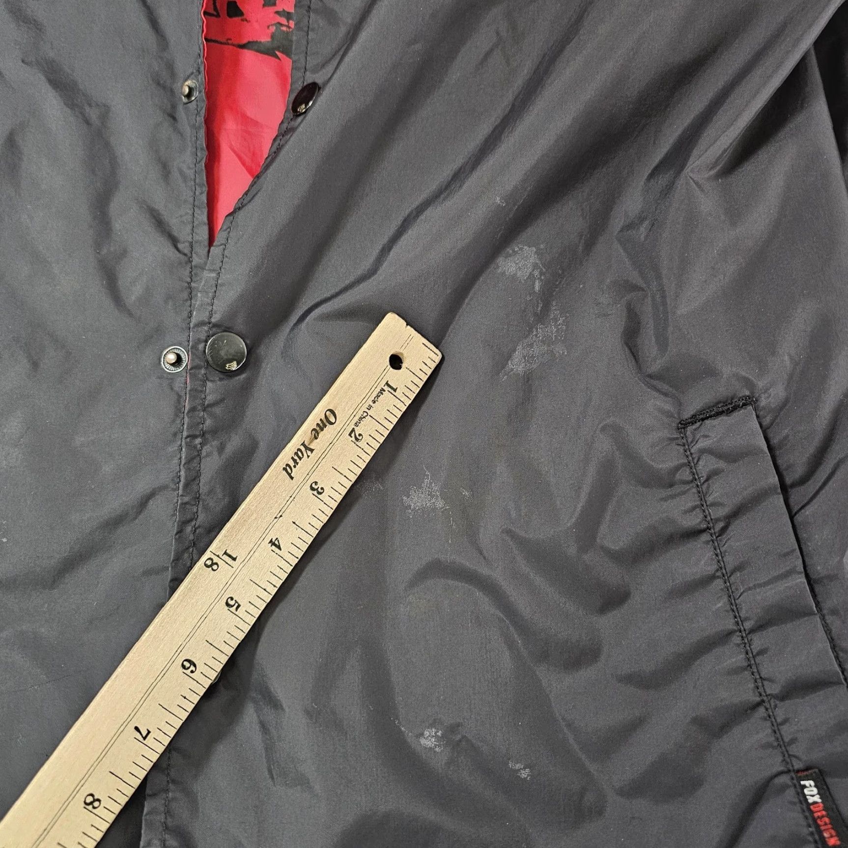 Fox Racing VINTAGE Fox Racing Jacket Mens L Black Windbreaker Snap Front Lined Motocross Moto Size US L / EU 52-54 / 3 - 4 Thumbnail
