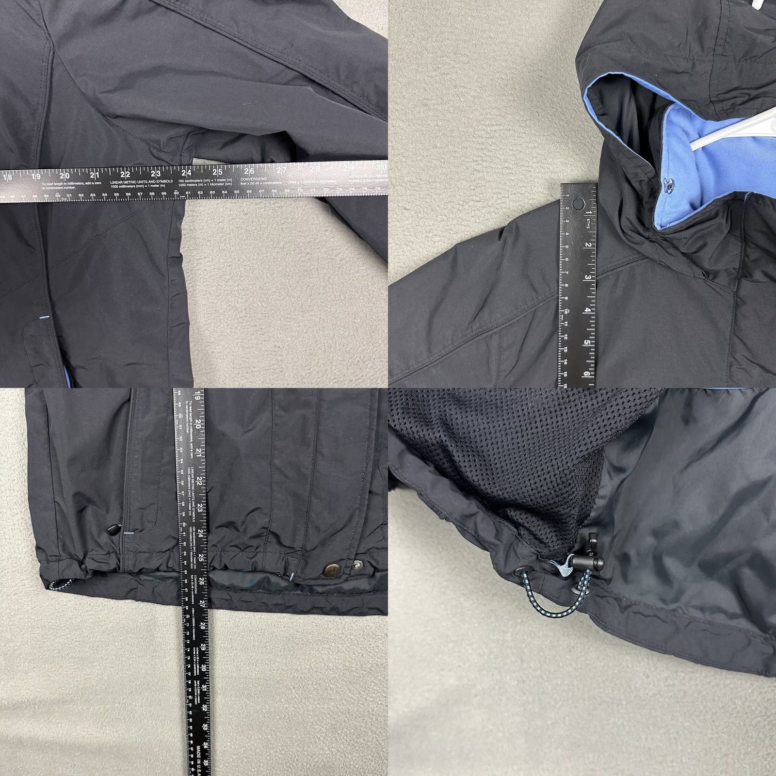 Vintage L.L. Bean Jacket Womens Large Black Full Zip Nylon Windbreaker 3 in 1 with Hooded Pockets Rain Coat Size L / US 10 / IT 46 - 9 Thumbnail