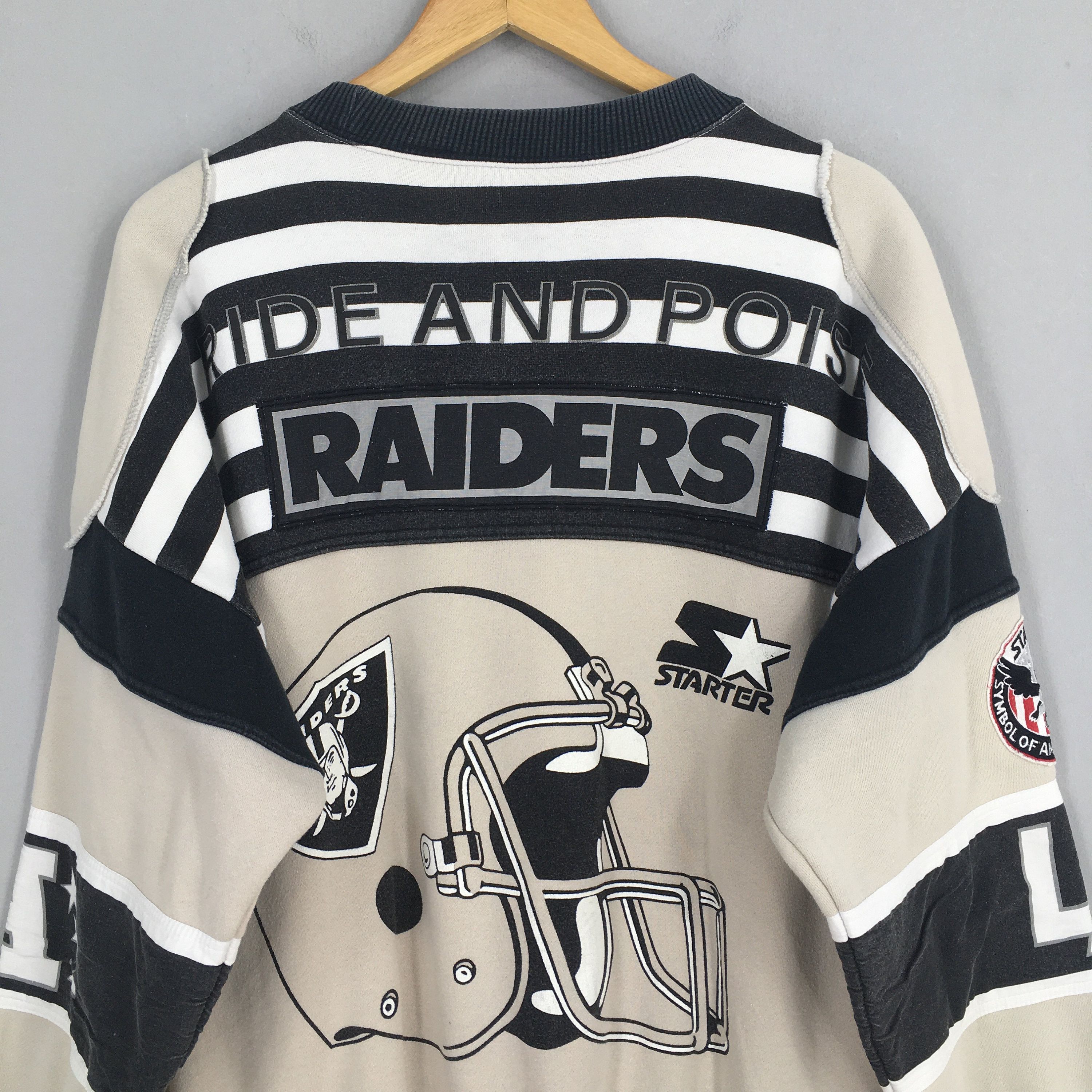 NFL × Starter Vintage Los Angeles Raiders Football Sweatshirt Medium Size US M / EU 48-50 / 2 - 8 Thumbnail