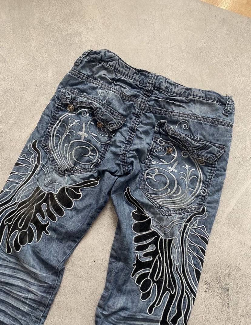 Japanese Brand Vintage Ed Hardy Style Y2K Distressed Denim Pants Size US 30 / EU 46 - 6 Thumbnail