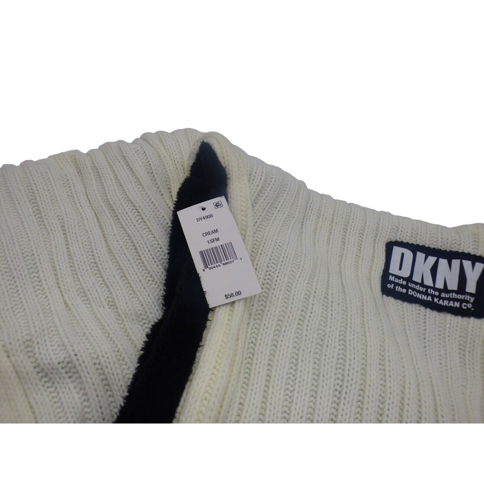 DKNY KNY Fleece-Lined Knit Infinity Scarf, Cream Size ONE SIZE - 6 Thumbnail