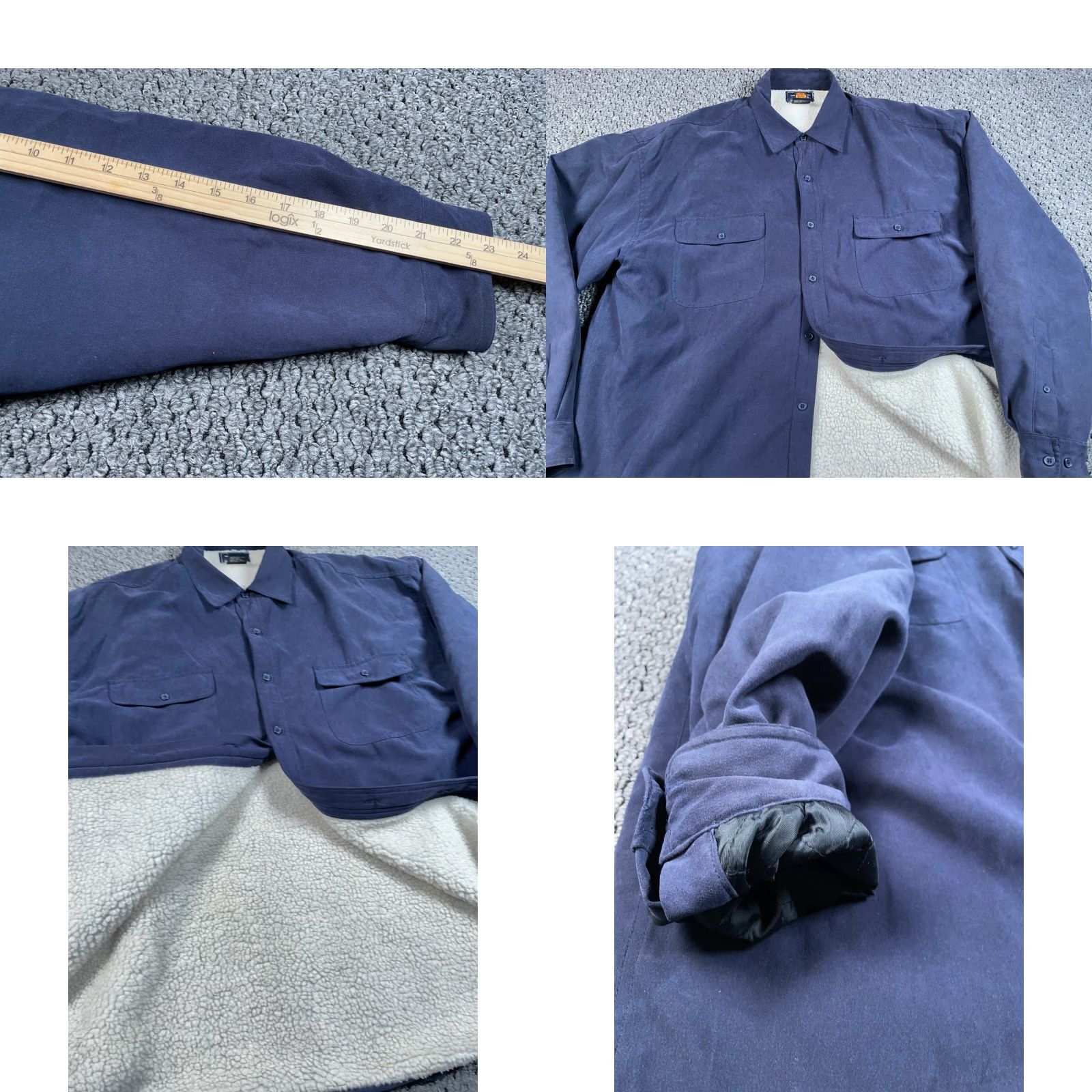 Route 66 VINTAGE Route 66 Shacket Adult XL Dark Blue Sherpa Lined Work Shirt Jacket Insulated Workwear Size US XL / EU 56 / 4 - 8 Thumbnail