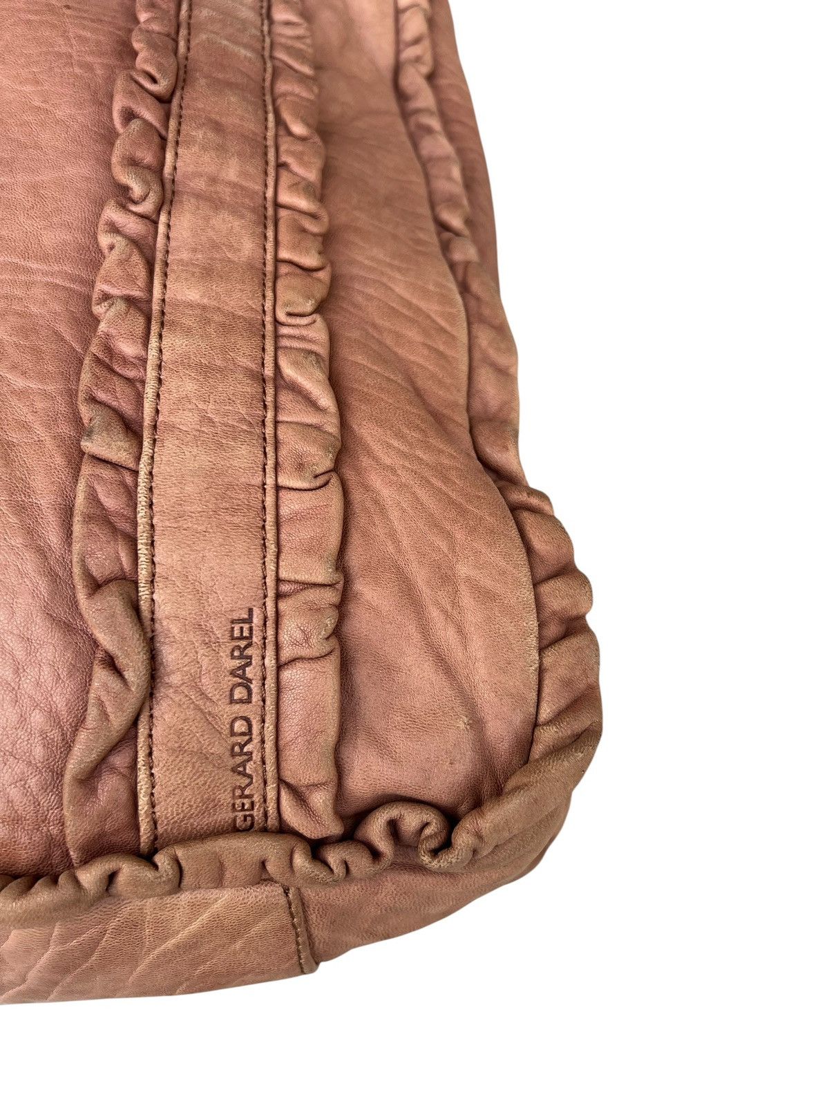 Leather Vintage Gerard Darel Distressed Patina Leather Tote Bag Size ONE SIZE - 11 Thumbnail