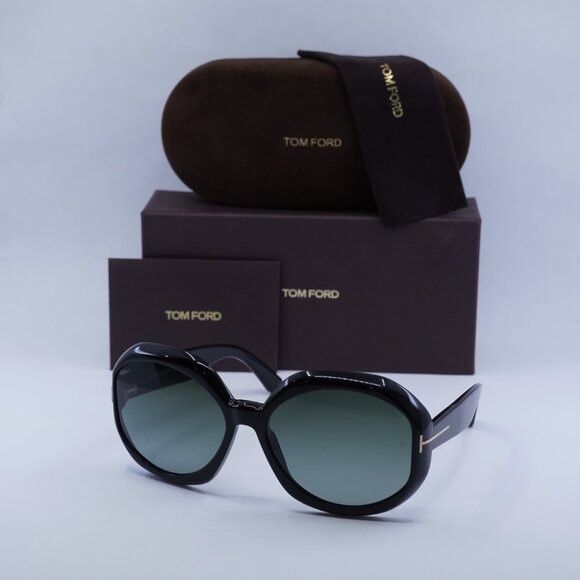 Tom Ford Tom Ford Georgia-02 FT1011 01B Sunglasses Black Round Frame Size ONE SIZE - 11 Thumbnail