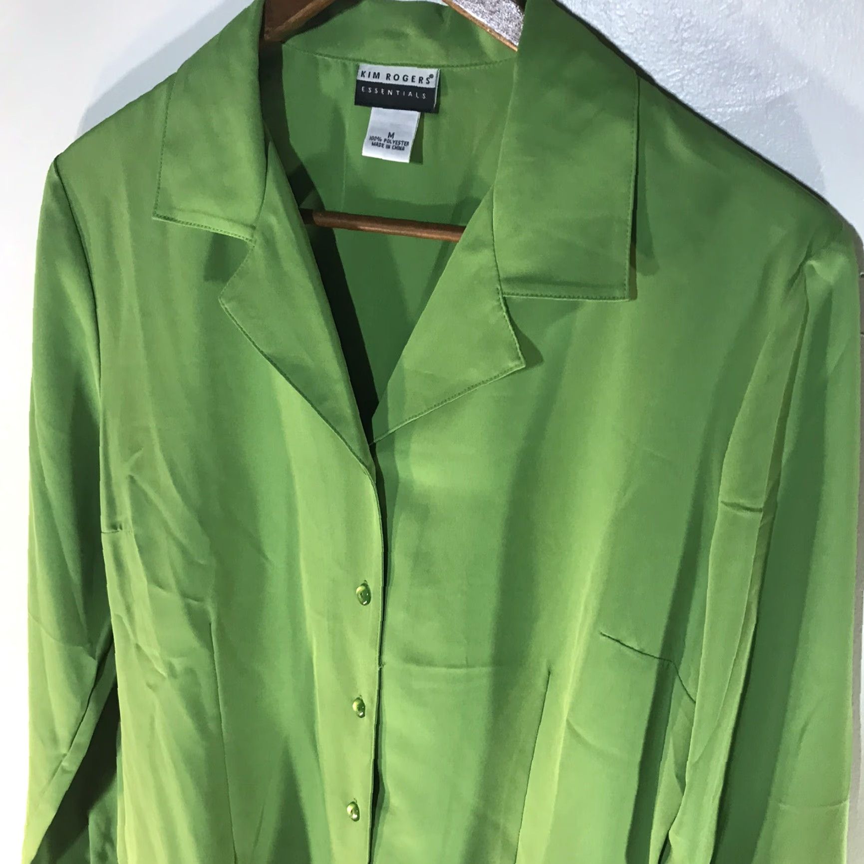 Vintage Kim Rogers Lime Green Button Up Dress Shirt Womens Size M Size M / US 6-8 / IT 42-44 - 2 Thumbnail