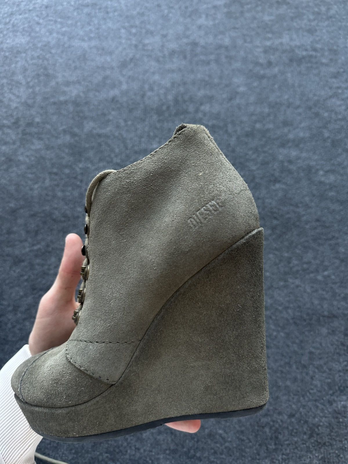 Diesel DIESEL LUXURY 🚨 WOMEN DARK GREEN HIGH TOP BOOTS SNEAKERS Size US 6 / IT 36 - 13 Thumbnail