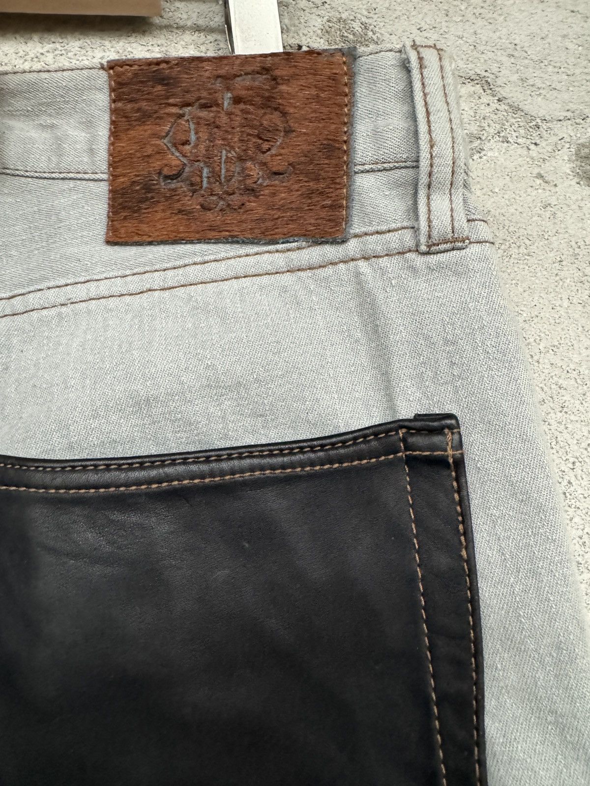 PPFM PPFM WWE 05SS Chinese character“技”Leather Jeans Size US 33 - 7 Thumbnail