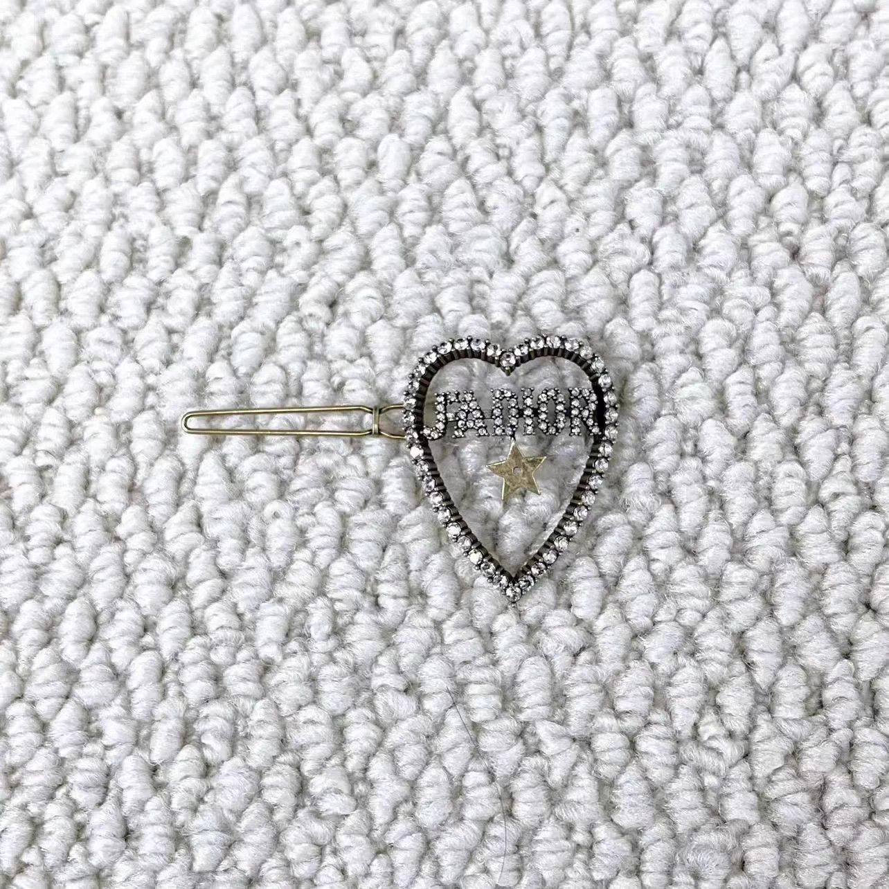 Dior Dior heart crystal lucky star logo hairclip/brooch Size ONE SIZE - 3 Thumbnail