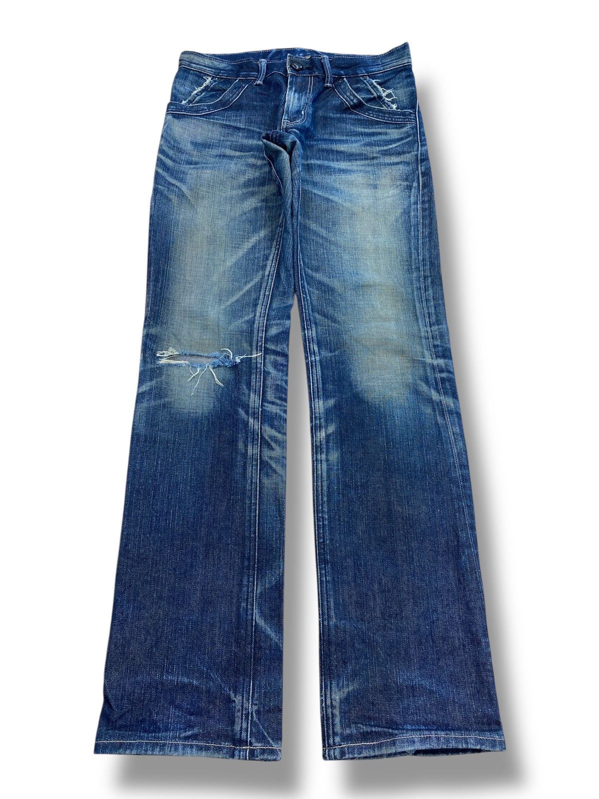 Lee Lee Riders Brand Faded Wash Distress Style Jeans Size US 30 / EU 46 - 1 Thumbnail