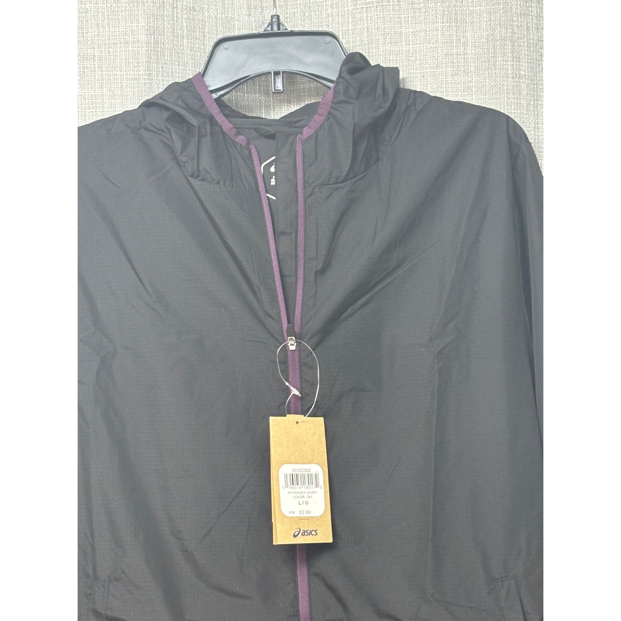 Asics ASICS Women's Hooded Packable Jacket, Black, Sz. L Size L / US 10 / IT 46 - 5 Thumbnail