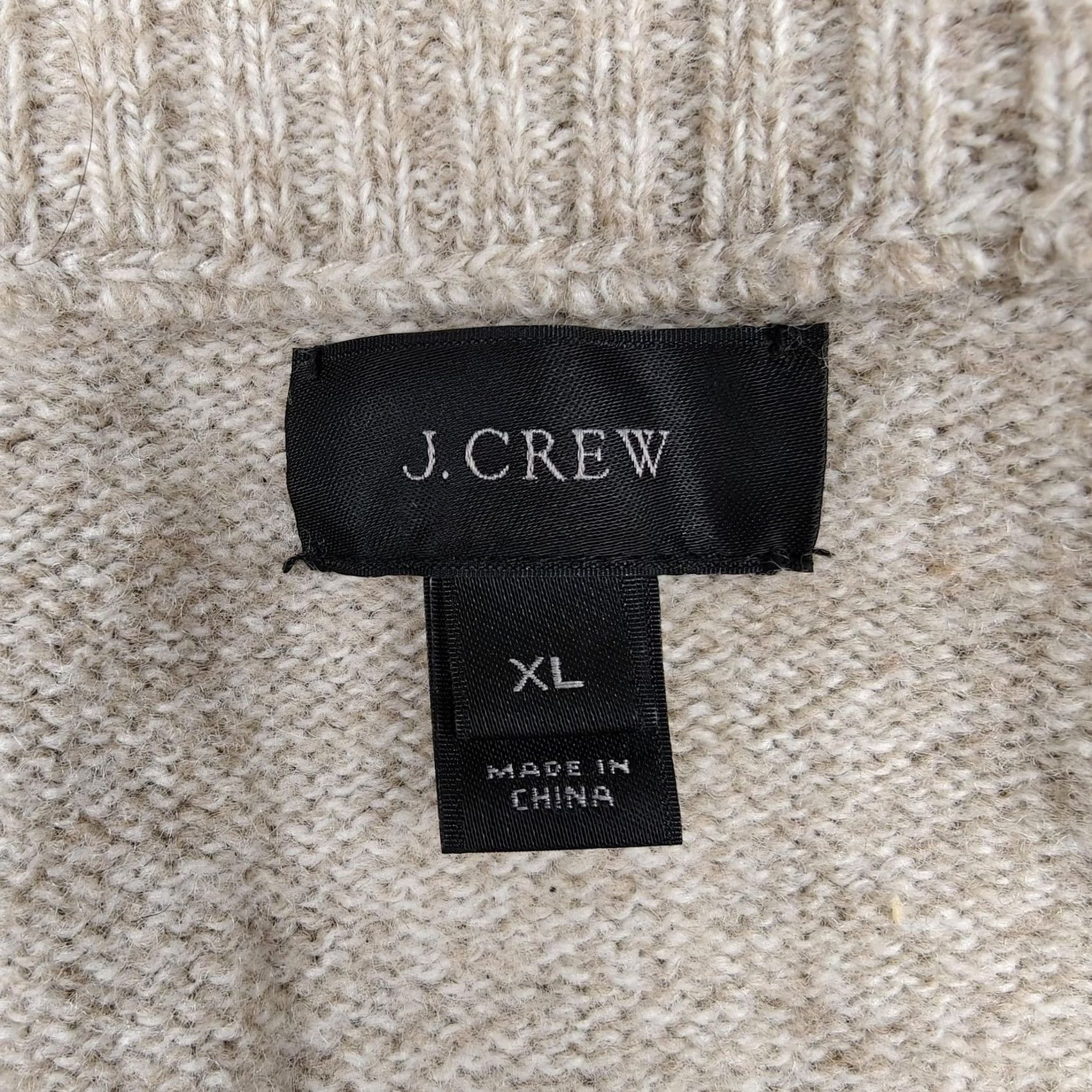 J.Crew J Crew Sweater Mens XL Beige Lambs Wool 1/4 Zip Mock Neck Knit Pullover Size US XL / EU 56 / 4 - 4 Thumbnail