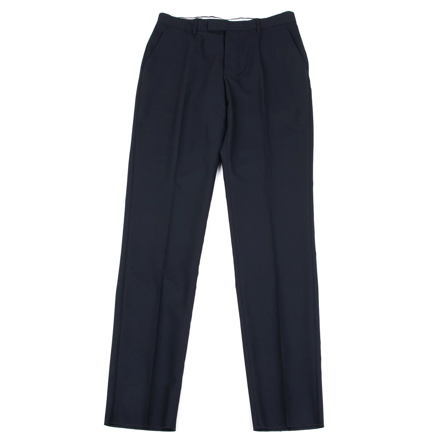 Maison Margiela Center-press Wool Trousers in Navy 46 Size US 30 / EU 46 - 1 Thumbnail