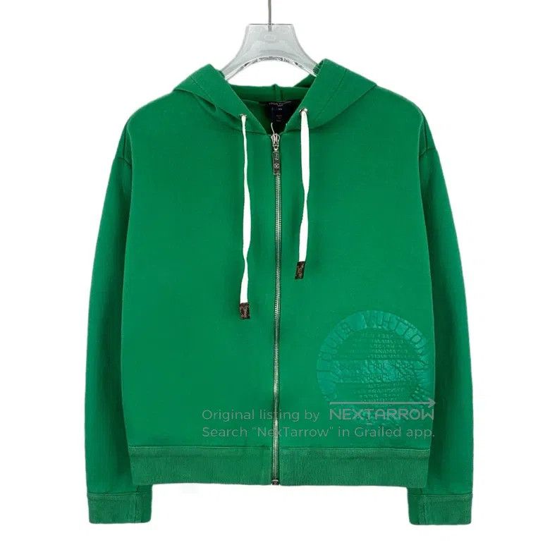 Louis Vuitton Louis Vuitton Green logo seal cotton hooded drawstring zip Size US XS / EU 42 / 0 - 1 Thumbnail