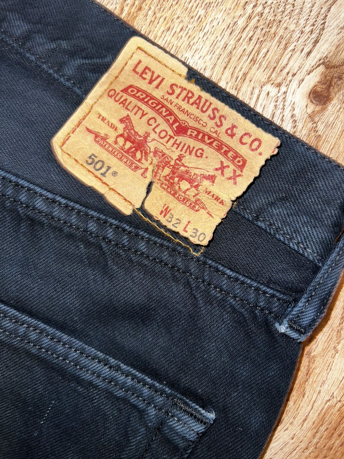 Levi's Vintage Clothing × Vintage Vintage Levis Strauss 501 black denim jeans 👖 Size US 32 / EU 48 - 4 Thumbnail