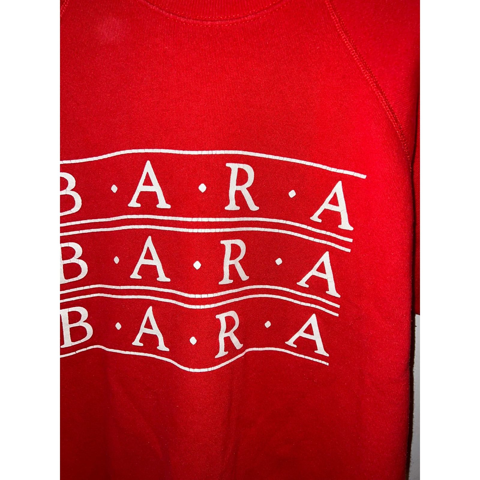 Hanes Vintage Bara Sweatshirt Red Graphic Crewneck 80s VTG Large Size US L / EU 52-54 / 3 - 3 Thumbnail