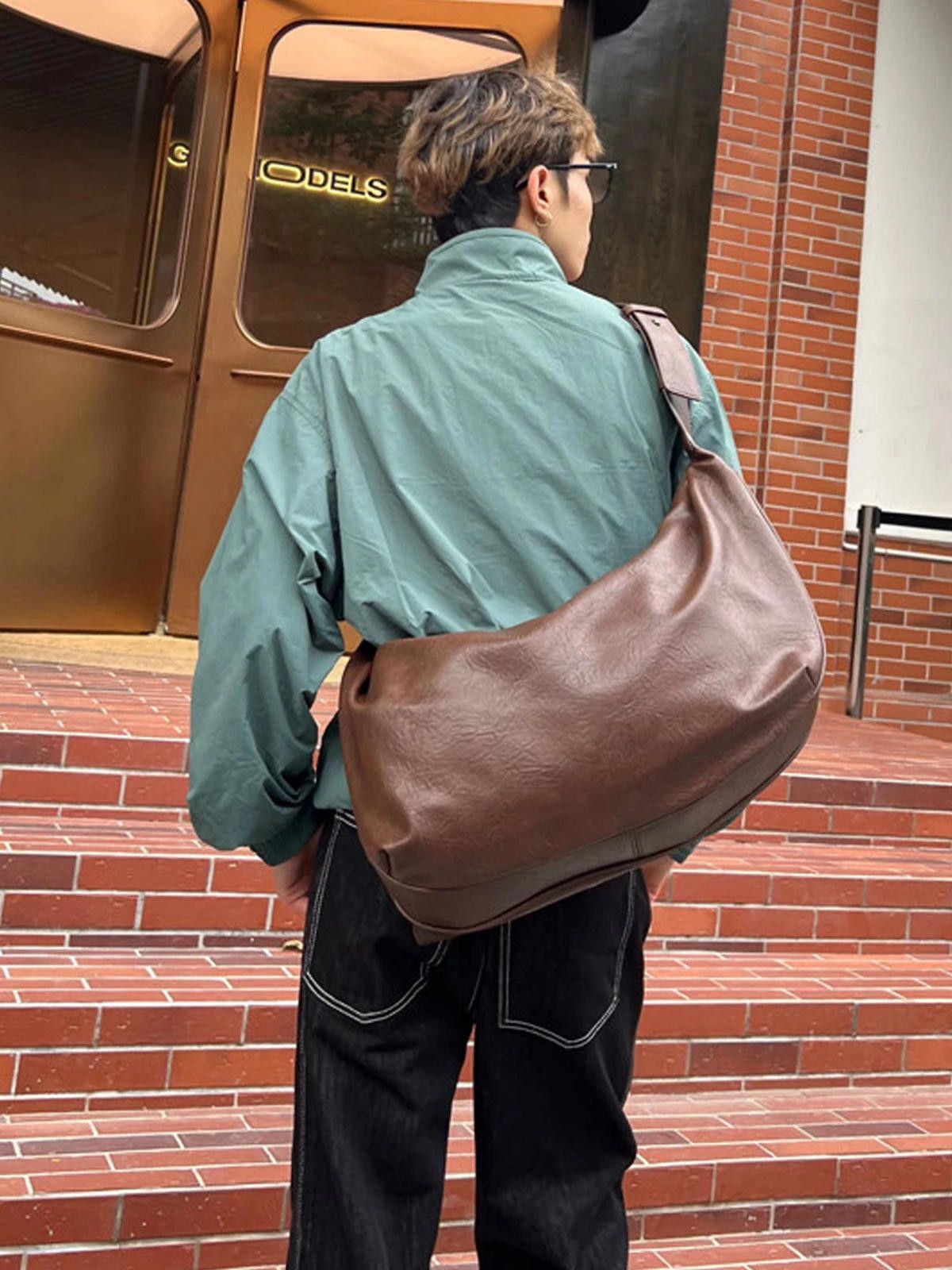 Leather Premium Versatile Commuter Underarm Tote | PU Retro Bag Size ONE SIZE - 1 Thumbnail