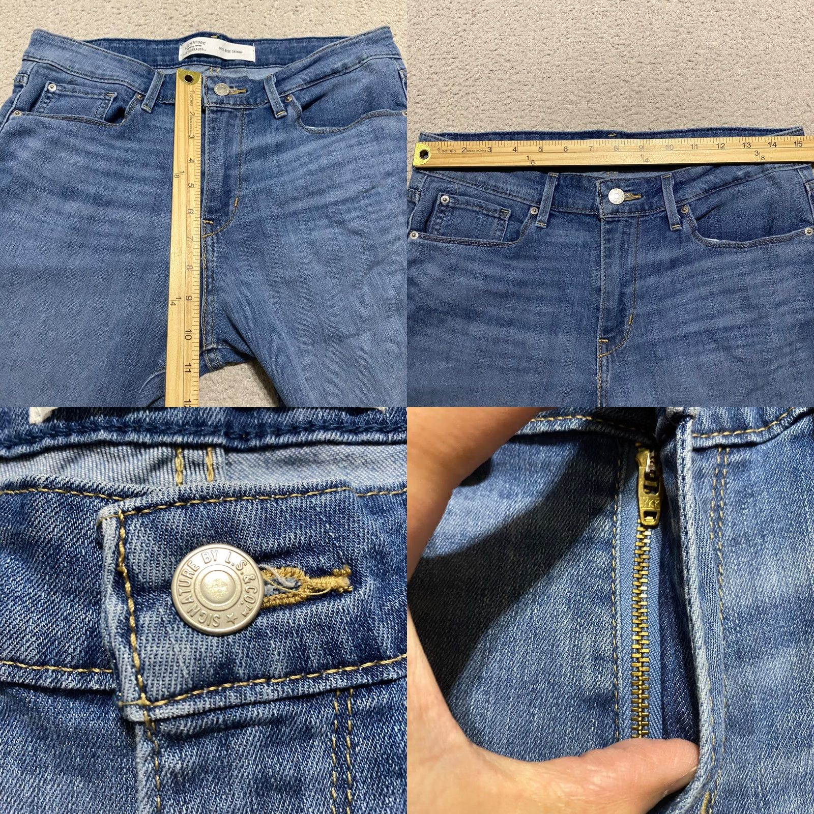 Levi's Levis Signature Jeans Womens Sz 12 Blue Denim Medium Wash Mid Rise Skinny Leg Size 30" / US 8 / IT 44 - 8 Thumbnail
