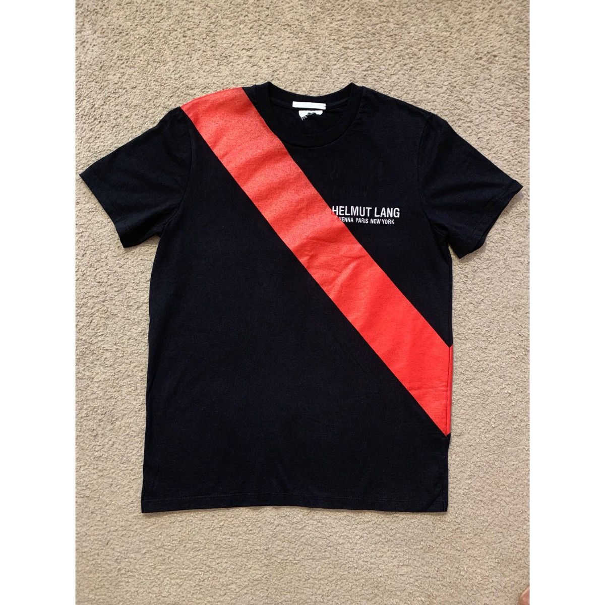 Helmut Lang HELMUT LANG SASH STRIPE LOGO T-SHIRT Size US M / EU 48-50 / 2 - 11 Thumbnail
