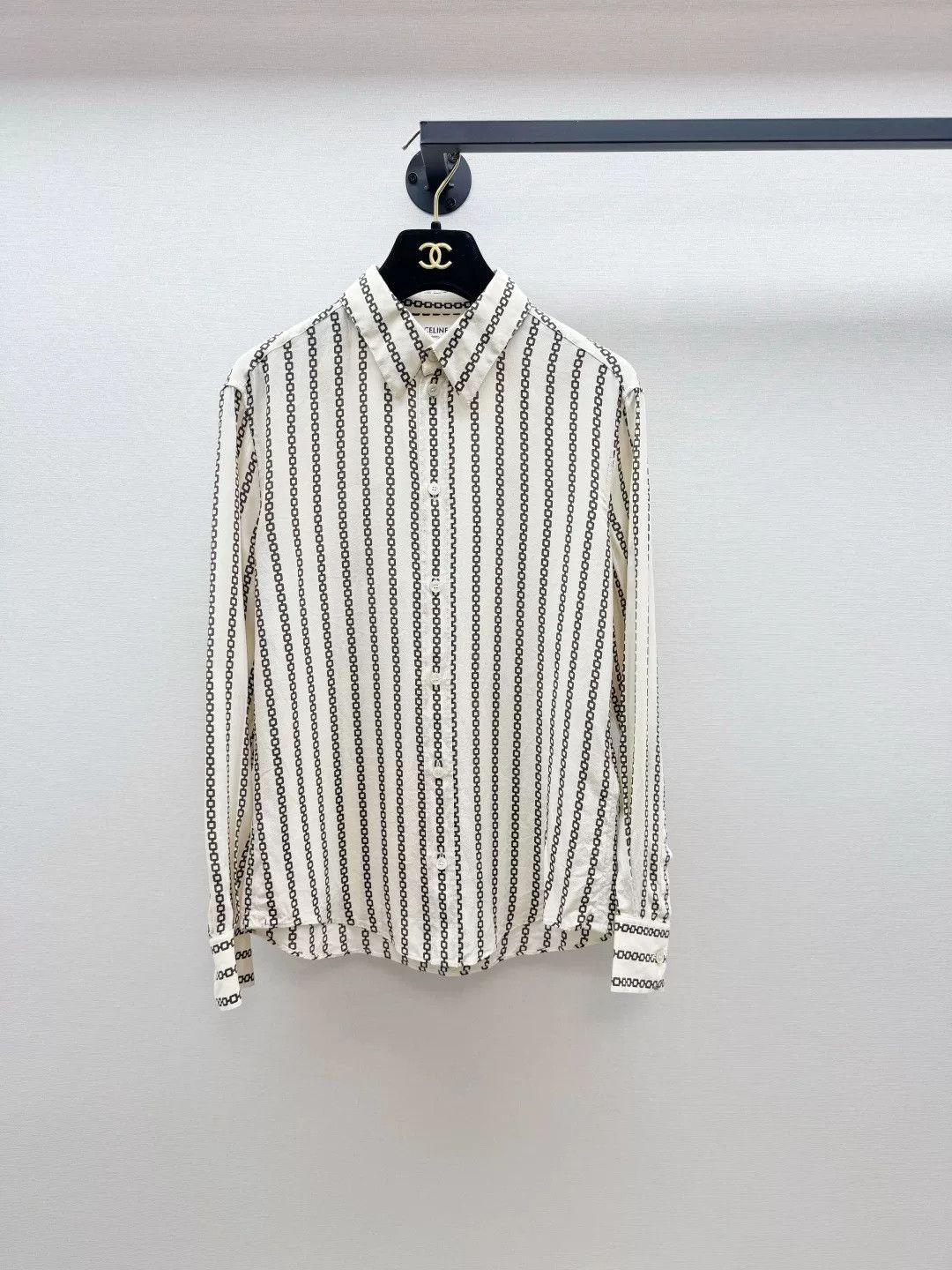 Celine Celine Striped Silk Shirt Size XS / US 0-2 / IT 36-38 - 1 Thumbnail