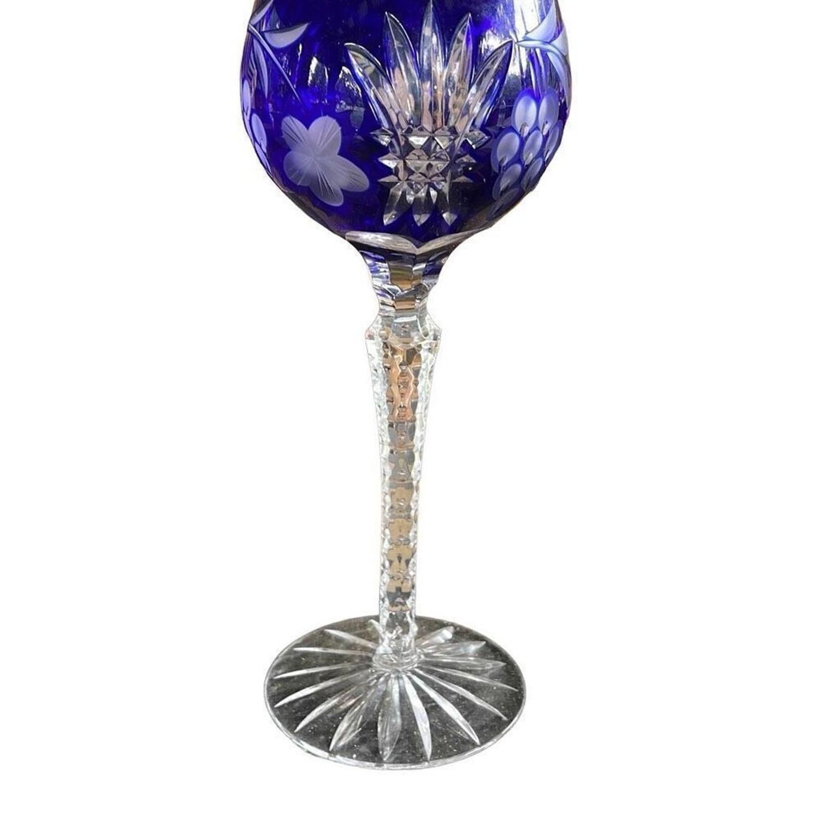 La Martina AJKA Martista wine cobalt blue 8 1/4 tall wine glass Size ONE SIZE - 1 Thumbnail
