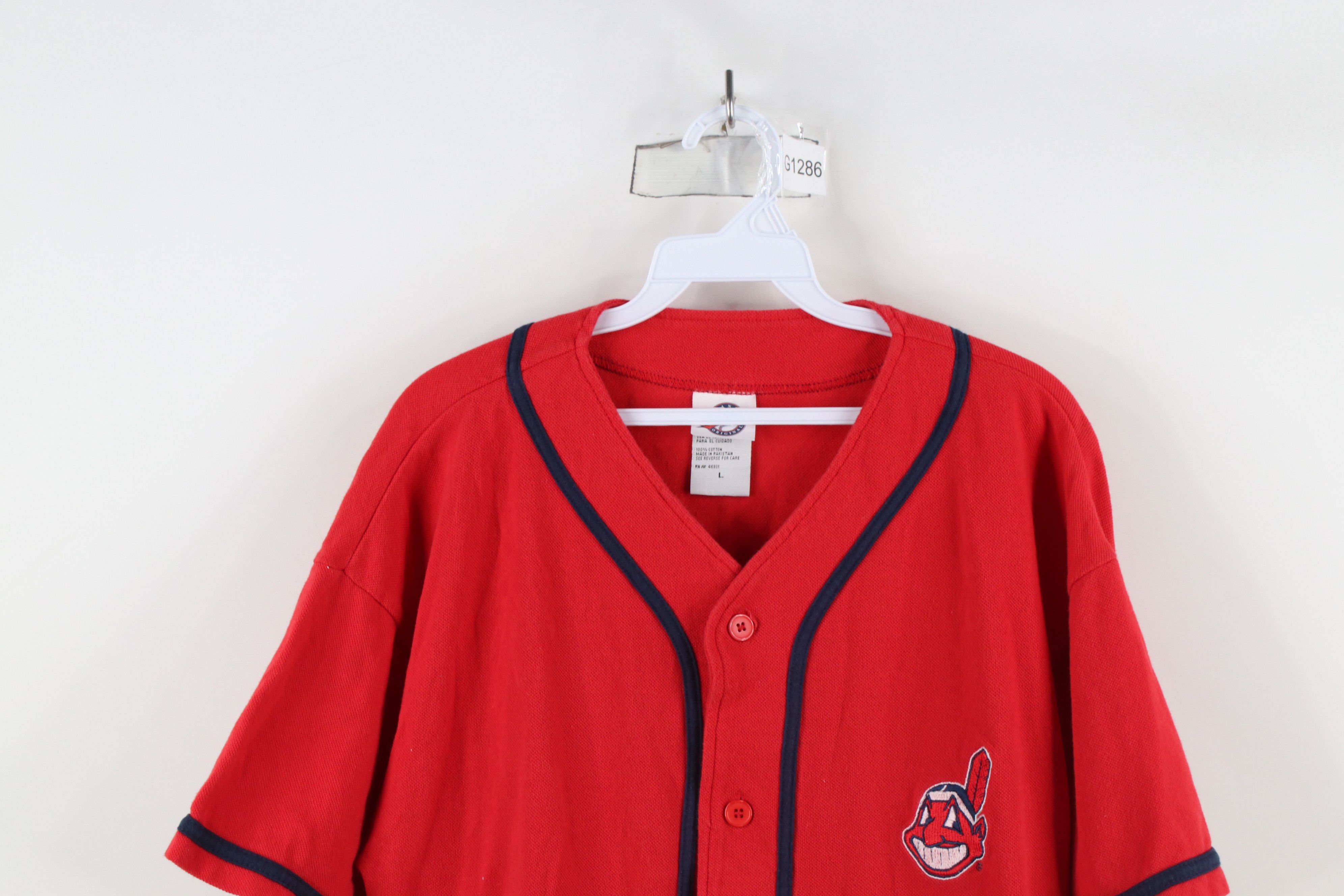 Vintage Vintage 90s Wahoo Cleveland Indians Baseball Jersey Red Size US L / EU 52-54 / 3 - 2 Thumbnail