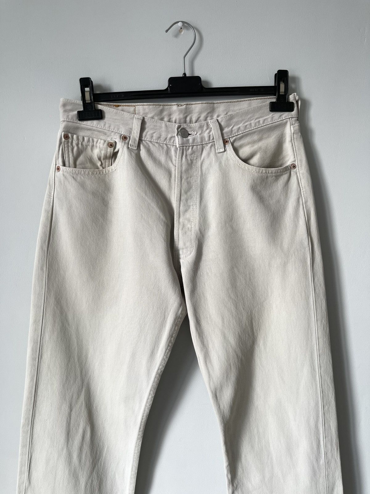 Levi's Vintage 90's Levis 501 Straight Beige Denim Jeans USA Made Size US 32 / EU 48 - 3 Thumbnail