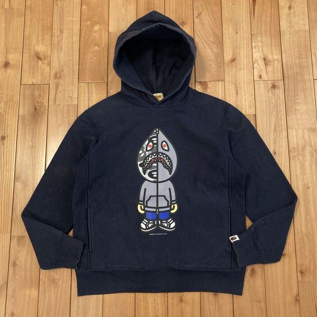 Bape BAPE Shark Teriyaki Alien Pullover Hoodie Navy a bathing ape Size US S / EU 44-46 / 1 - 1 Thumbnail