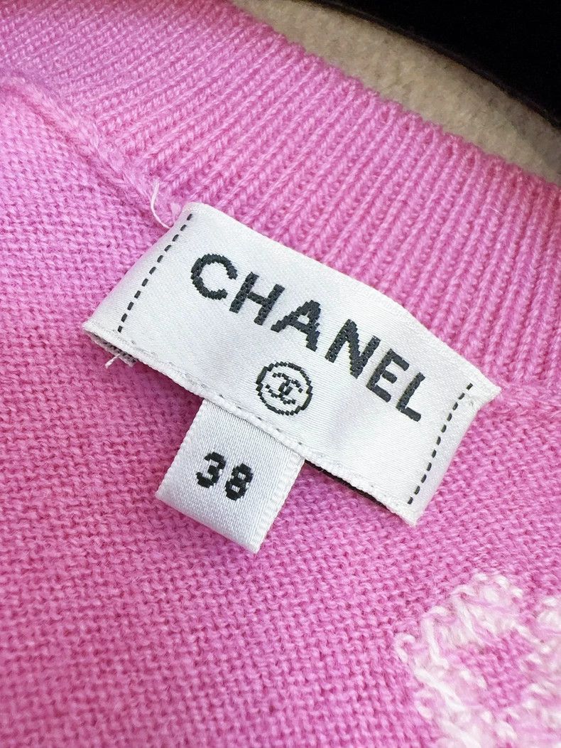 Chanel Chanel Pink Bow Short Sleeve Knit Dress Size M / US 6-8 / IT 42-44 - 3 Thumbnail