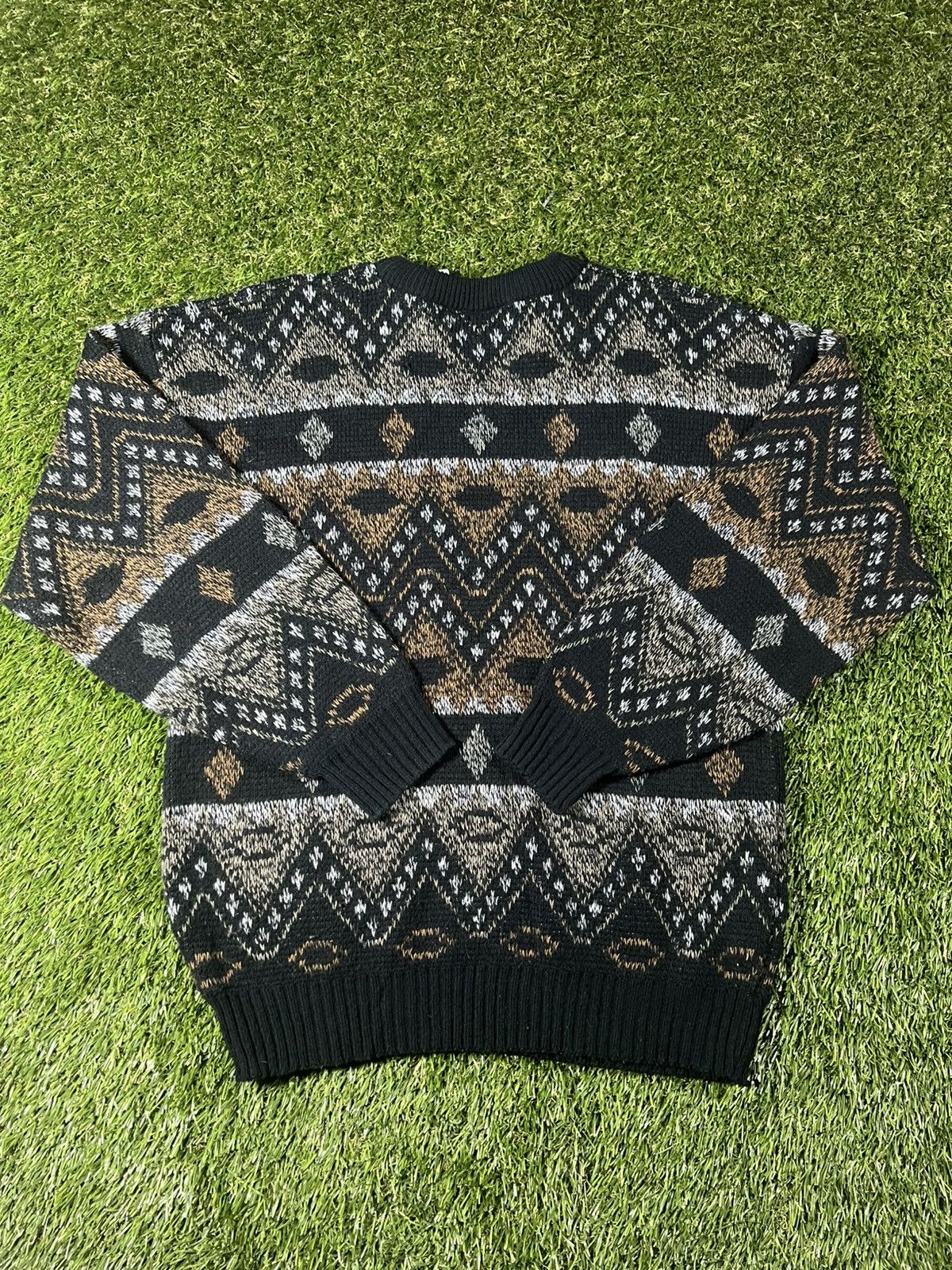 Vintage Vintage 90s Aztec Wool Abstract Wool Fall Pullover Sweater Size US M / EU 48-50 / 2 - 4 Thumbnail