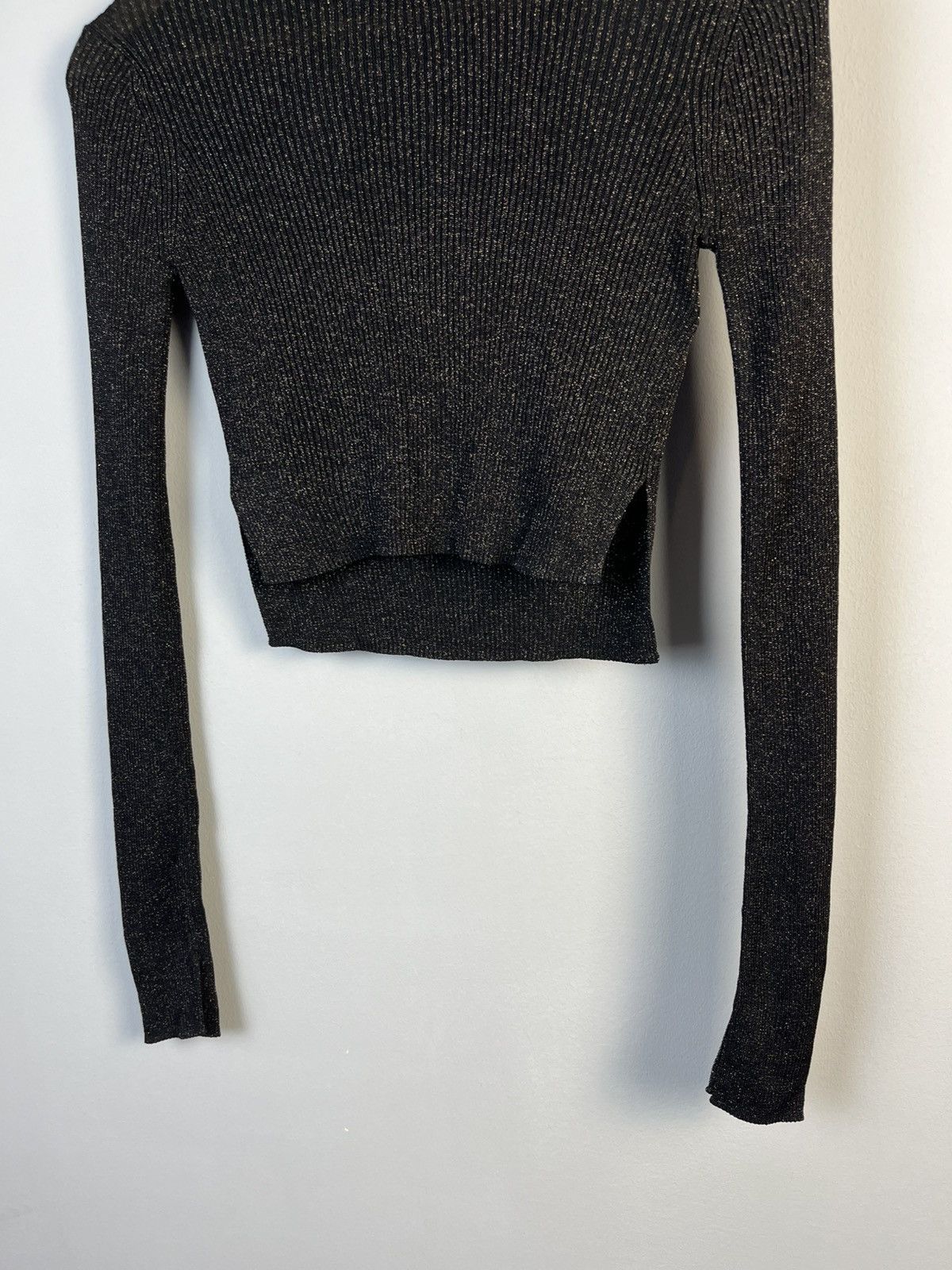 Allsaints Allsaints Shine Viscose Long Sleeve Crop Top Size XS / US 0-2 / IT 36-38 - 4 Thumbnail
