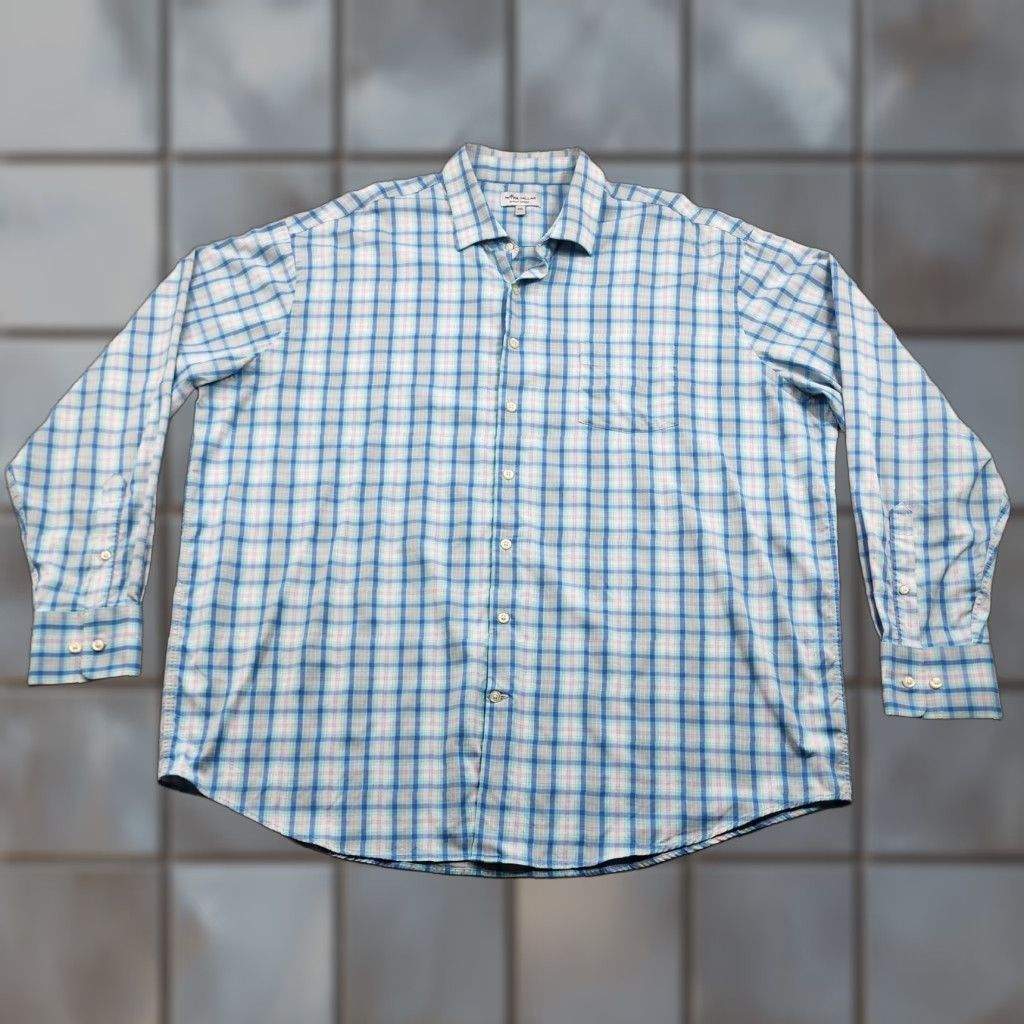 Peter Millar Peter Millar Shirt Mens 2XL Blue Plaid Summer Comfort Stretch Button Up Easy Care Size US XXL / EU 58 / 5 - 1 Thumbnail