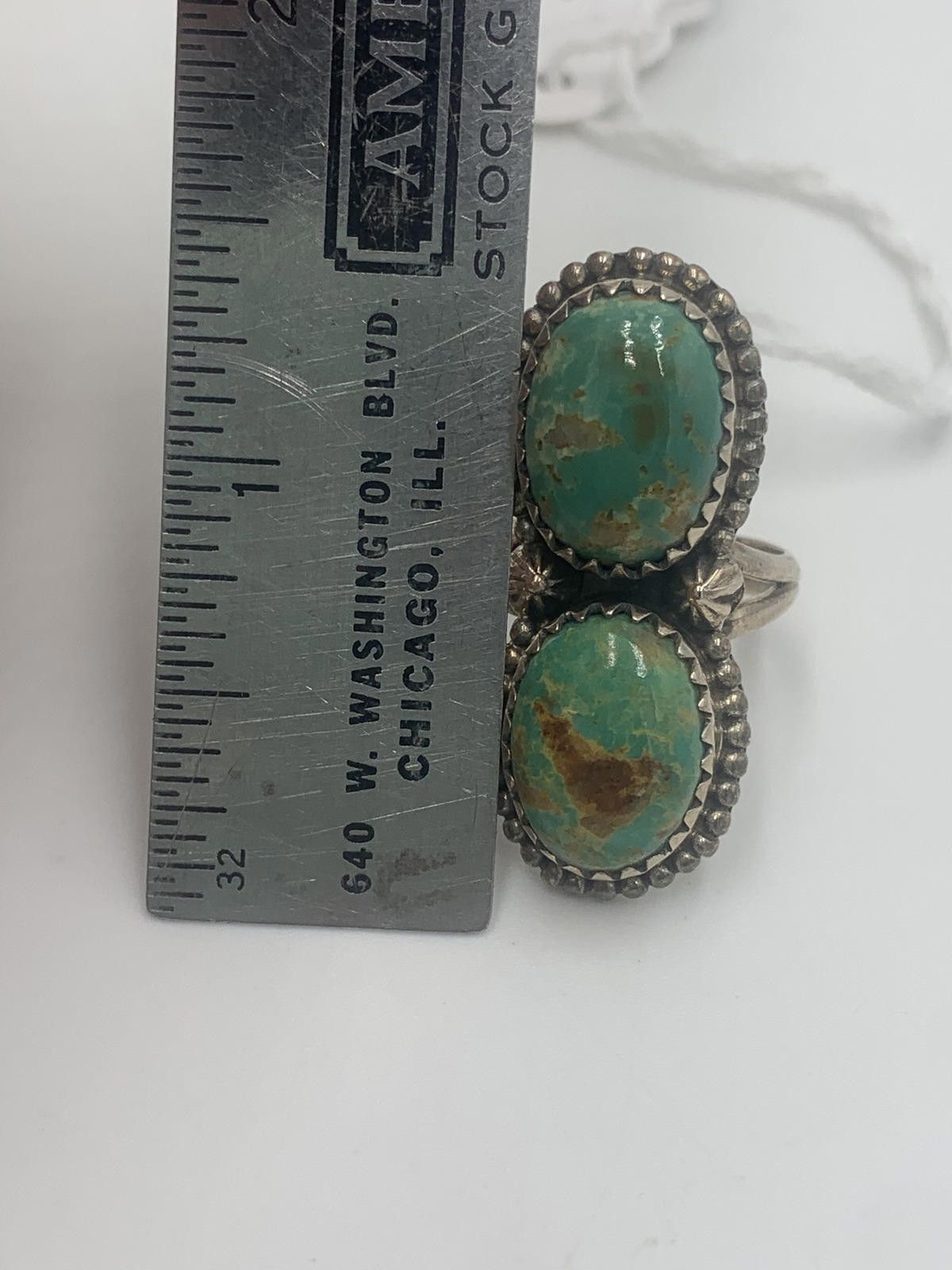 Other 925 Sterling Silver Royston Turquoise & Filigree Native Ring Size ONE SIZE - 9 Thumbnail