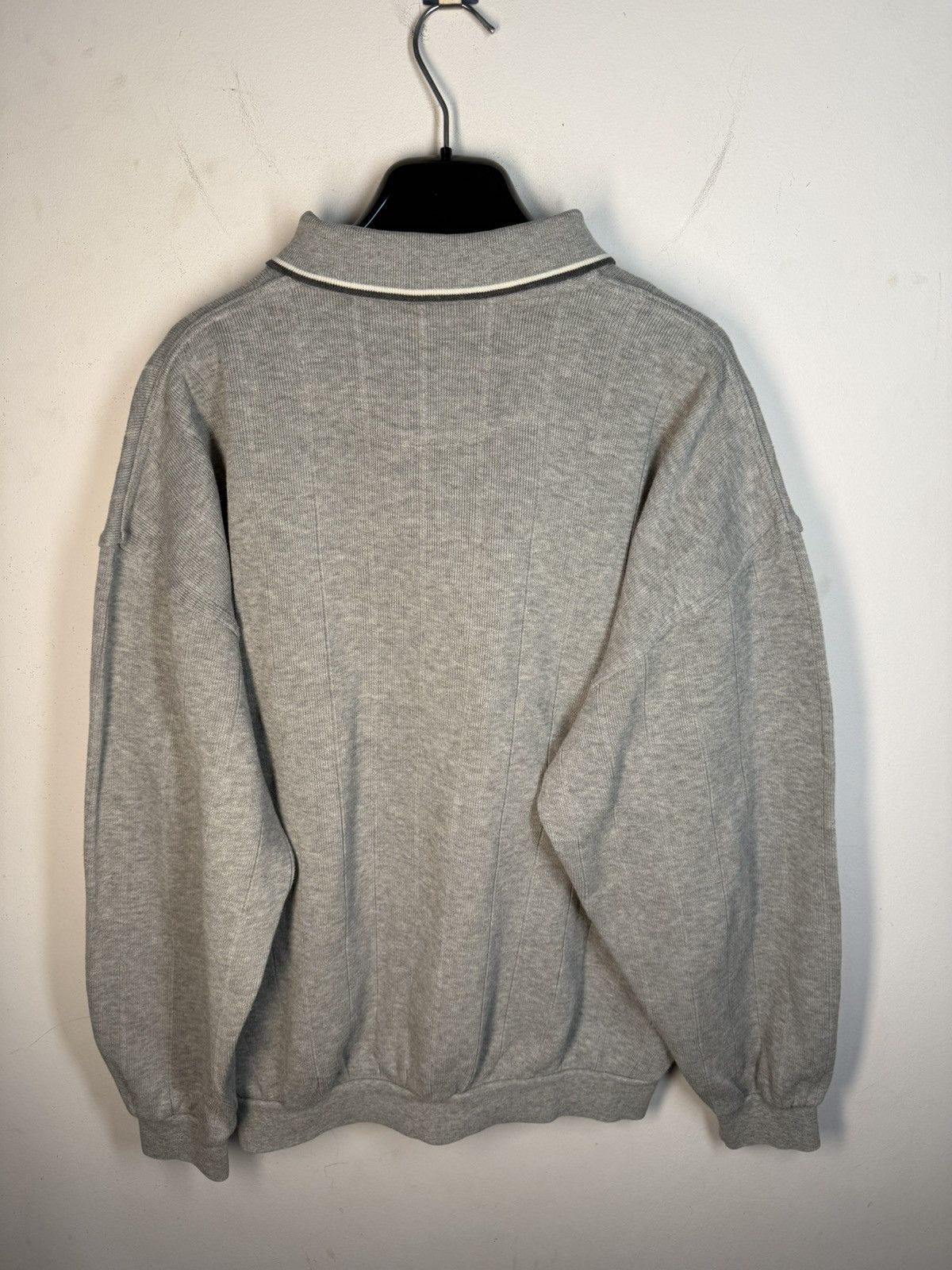 Yves Saint Laurent 90s YSL Sweatshirt 1/4 Quarter Zip Grey Vintage Sweater Size US L / EU 52-54 / 3 - 11 Thumbnail