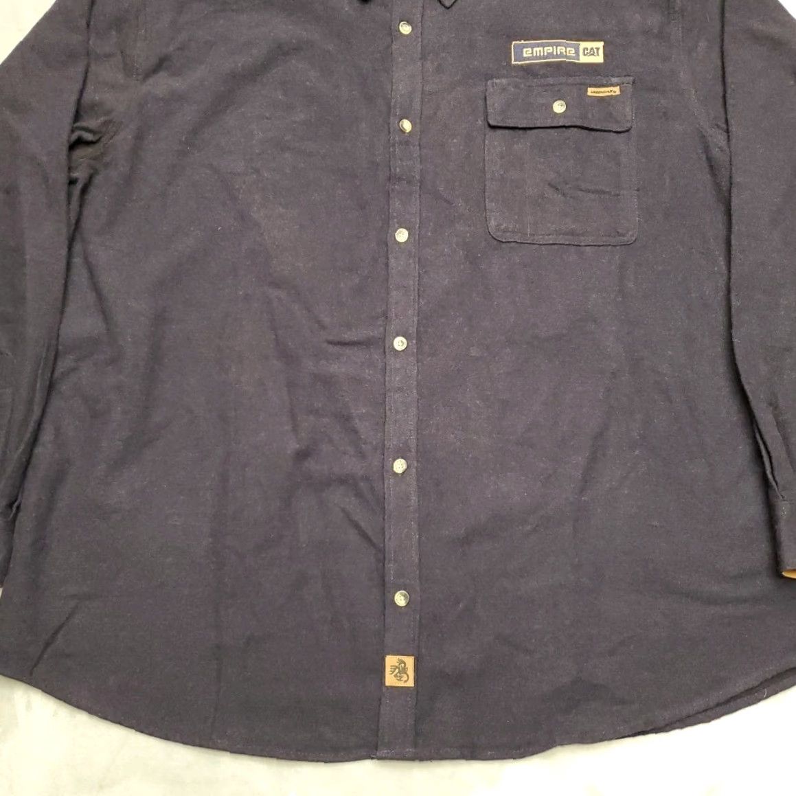 Vintage Empire CAT Caterpillar Shirt Mens XXXL Navy Blue Chamois Flannel Long Sleeve Size US XXL / EU 58 / 5 - 2 Thumbnail