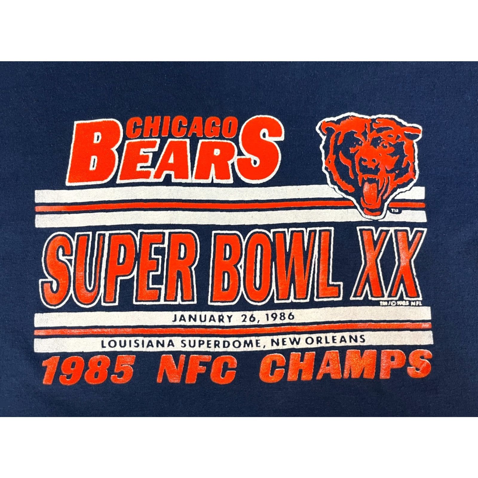 Vintage Vintage Chicago Bears Super Bowl XX 1985 NFC Champs T-Shirt Sz M Men Blue 80s Sports Shirt Size US M / EU 48-50 / 2 - 4 Thumbnail