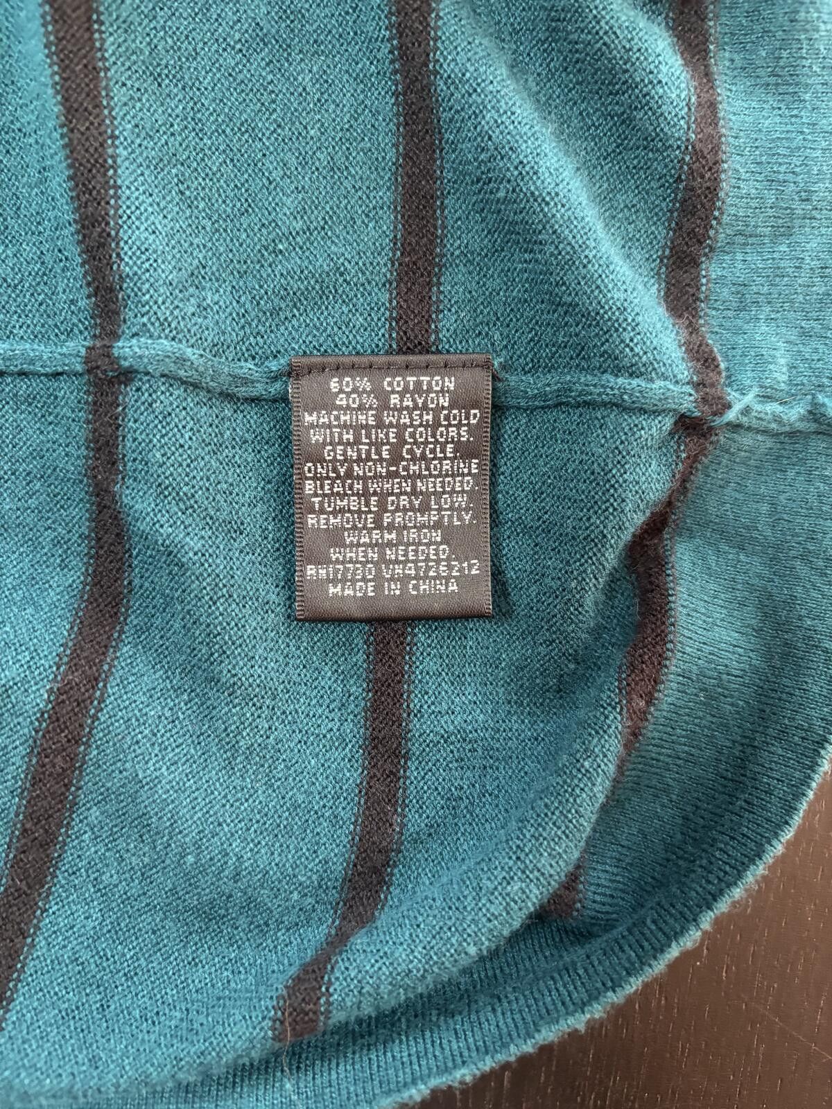 Mossimo Y2K Goth Teal Black Striped Scoop Neck Knit Top Medium Size M / US 6-8 / IT 42-44 - 7 Thumbnail