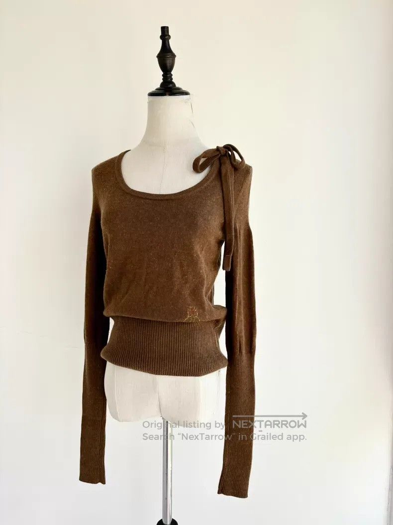 Vivienne Westwood Vivienne Westwood Brown Saturn Bow-Tie Knit Sweater Size M / US 6-8 / IT 42-44 - 2 Thumbnail