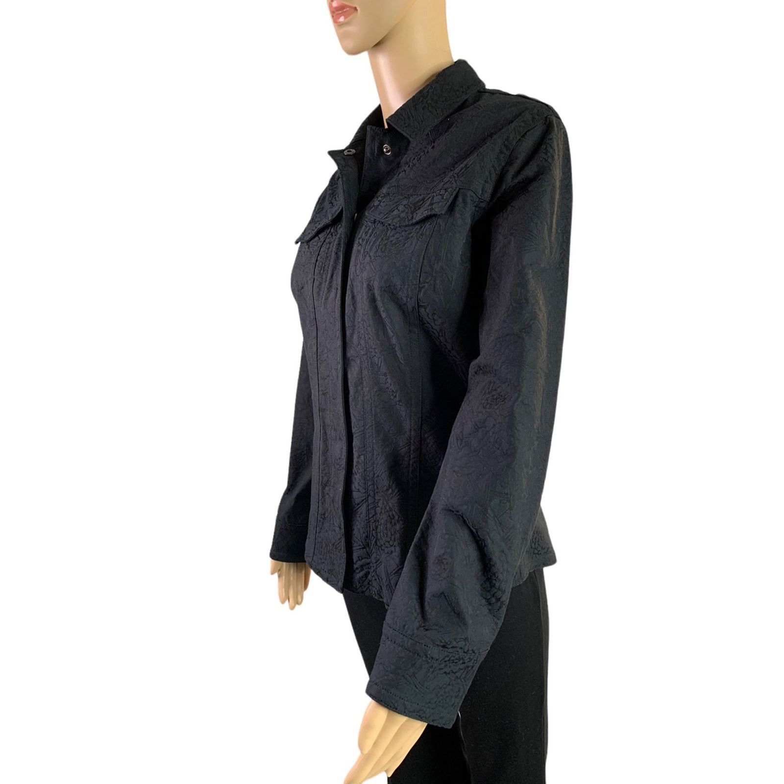 Chicos Chico's Women's Size 0 US 4 Mid-Length Jacket Black Size S / US 4 / IT 40 - 8 Thumbnail
