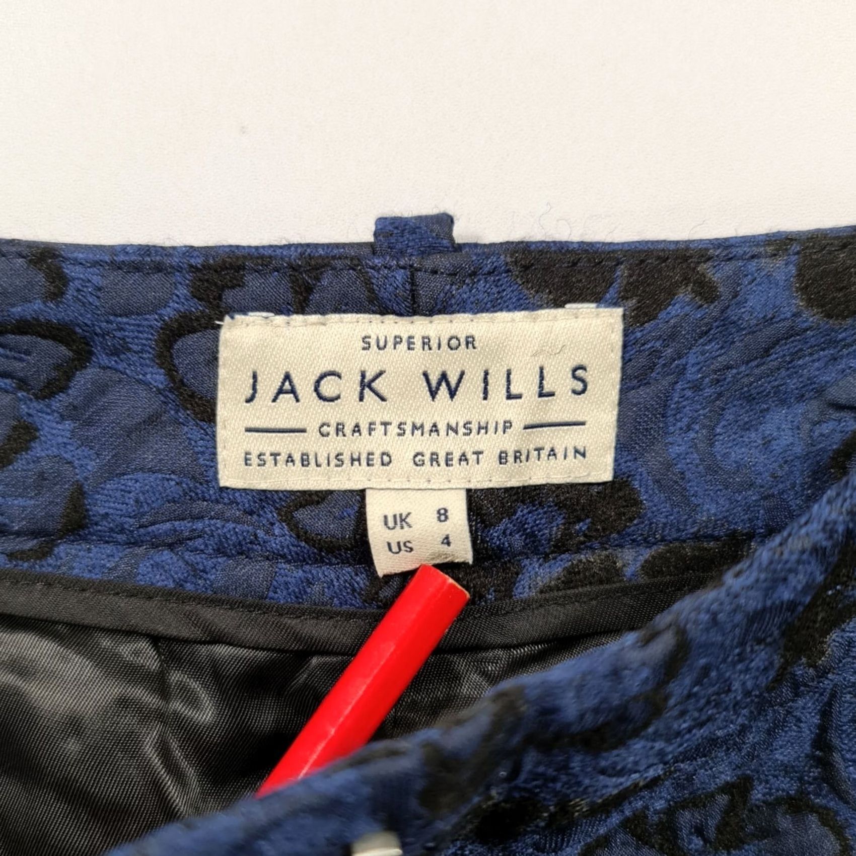 Jack Wills Jack Wills Dress Pants Floral Blue 8 UK Trousers Woman High Rise Regular Pockets Size 30" / US 8 / IT 44 - 4 Thumbnail