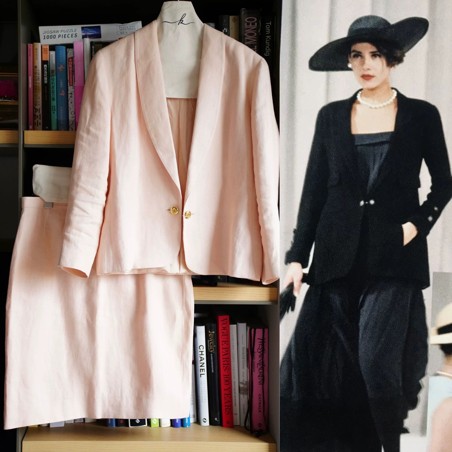 Chanel Chanel 1989 Vintage Peach Pink Linen Suit Skirt Set Women's L Size L / US 10 / IT 46 - 2 Thumbnail