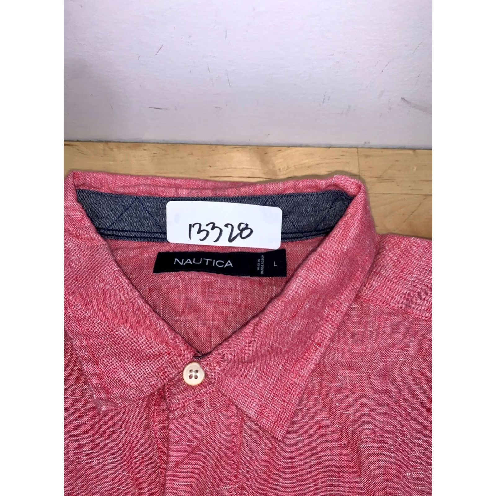 Nautica Nautica Button-Up Shirt Men L Linen Pink Coral Long Sleeve Casual 13328 Size US L / EU 52-54 / 3 - 2 Thumbnail
