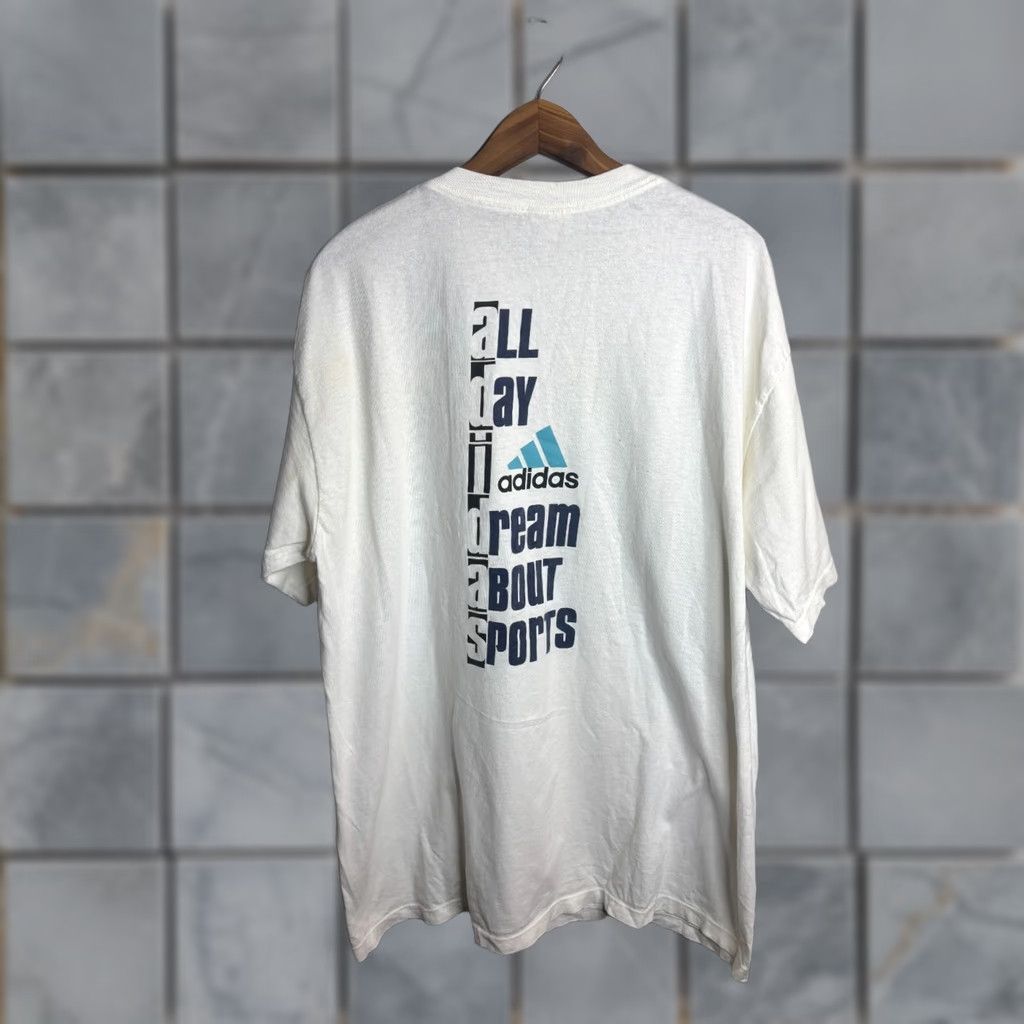 Adidas adidas T-Shirt Crew Short Sleeve Men's L White 90s Graphic T-Shirt 4075 Size US L / EU 52-54 / 3 - 1 Thumbnail
