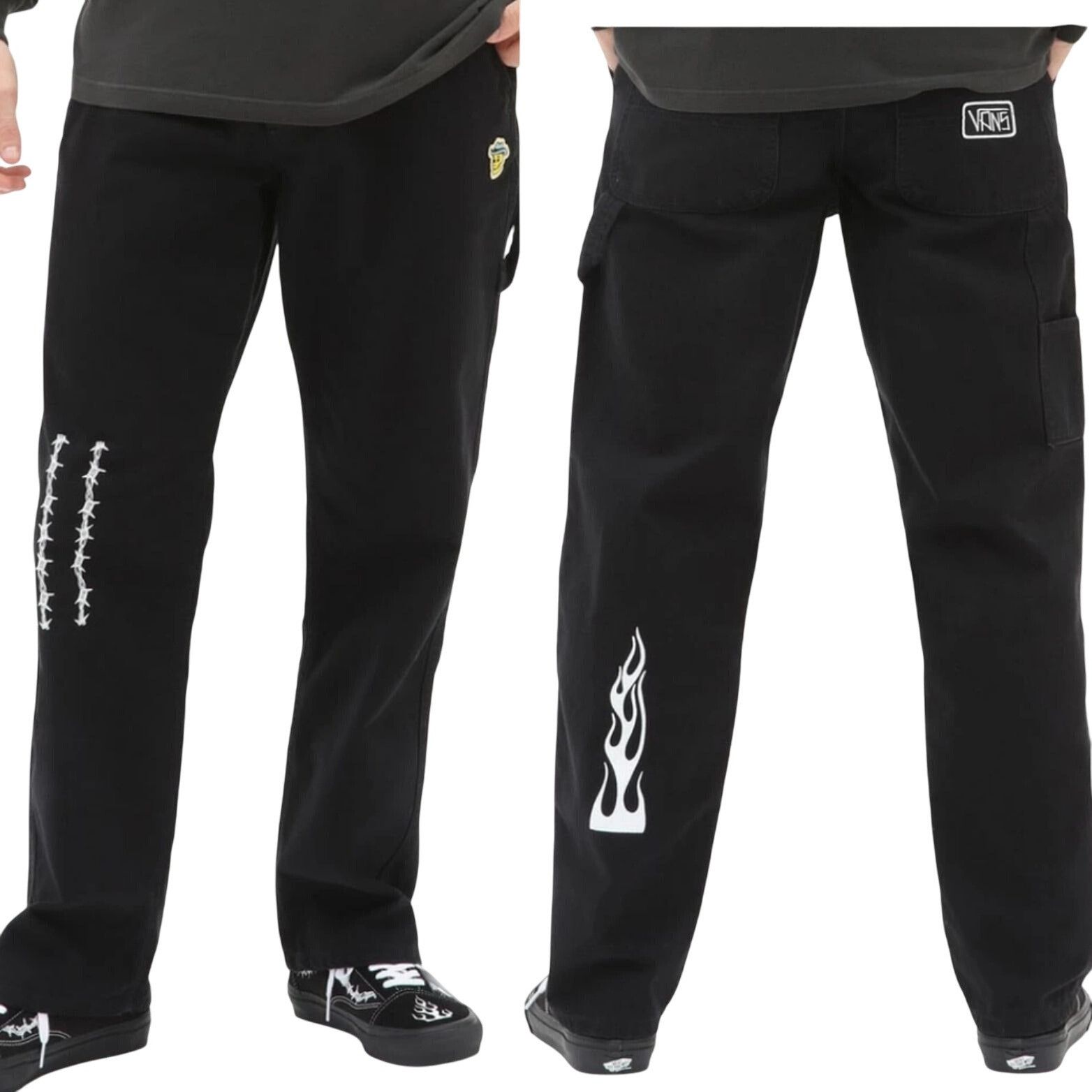Vans Elijah Berle Mens Loose Fit Skateboarding Pants Blk Sz 38 Ca Size US 38 / EU 54 - 2 Thumbnail
