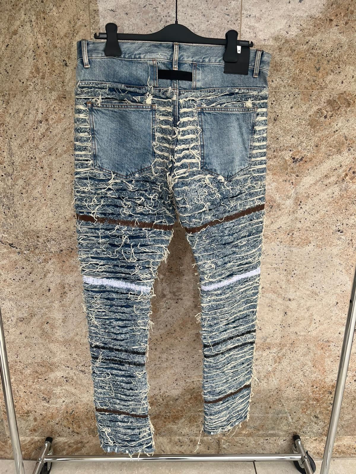 Alyx × Blackmeans 6 Pocket Blackmeans Distressed & Frayed Denim in Blue Size US 36 / EU 52 - 17 Thumbnail