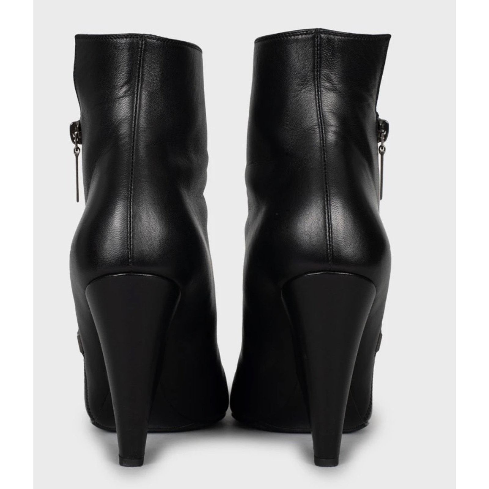 Saint Laurent Paris Elegant Saint Laurent Niki Leather Wedge Boots - Size 38.5 Size US 7.5 / IT 37.5 - 4 Thumbnail
