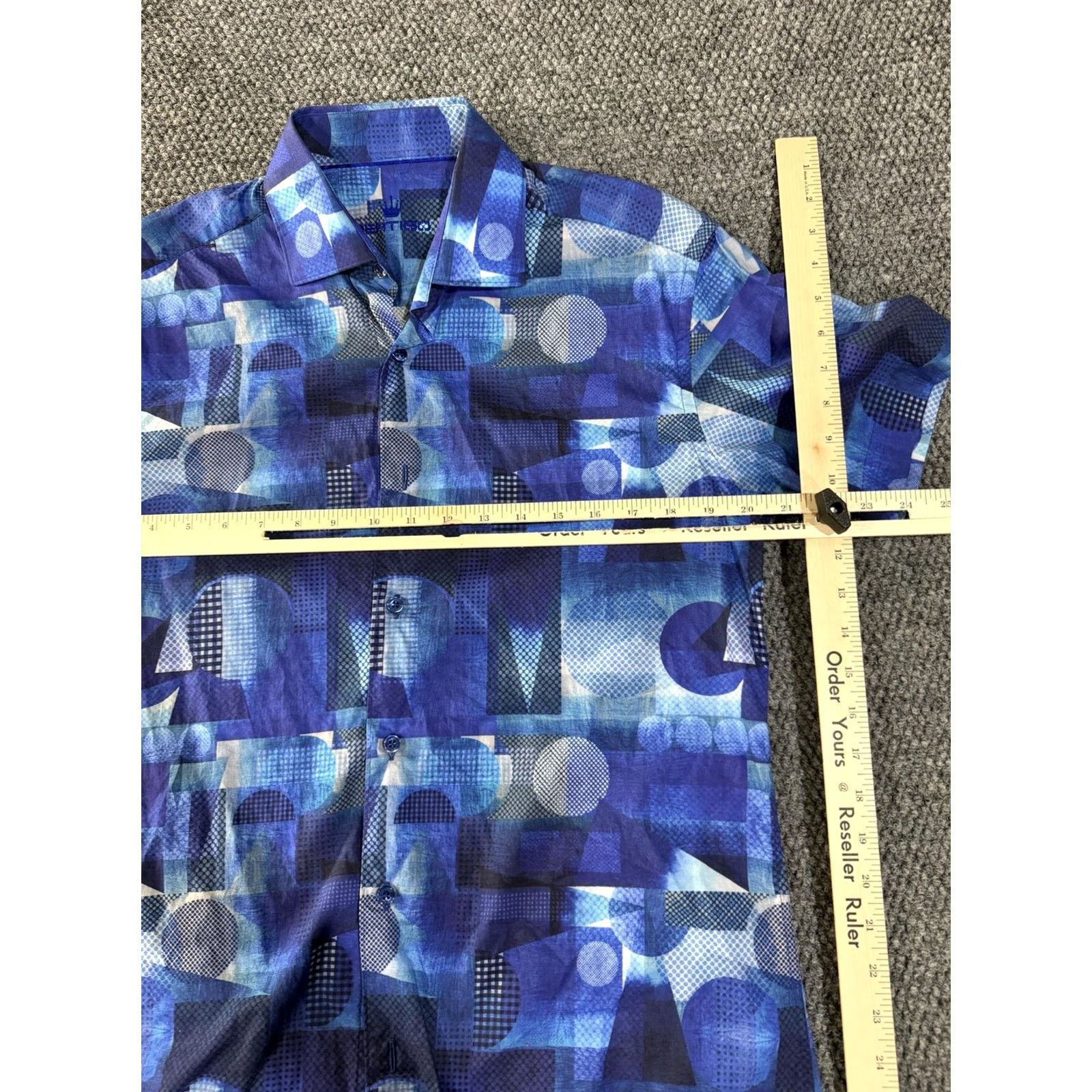 Vintage Bertigo Shirt Mens M Blue Abstract Geometric Short Sleeve Button Up Casual Size US M / EU 48-50 / 2 - 3 Thumbnail