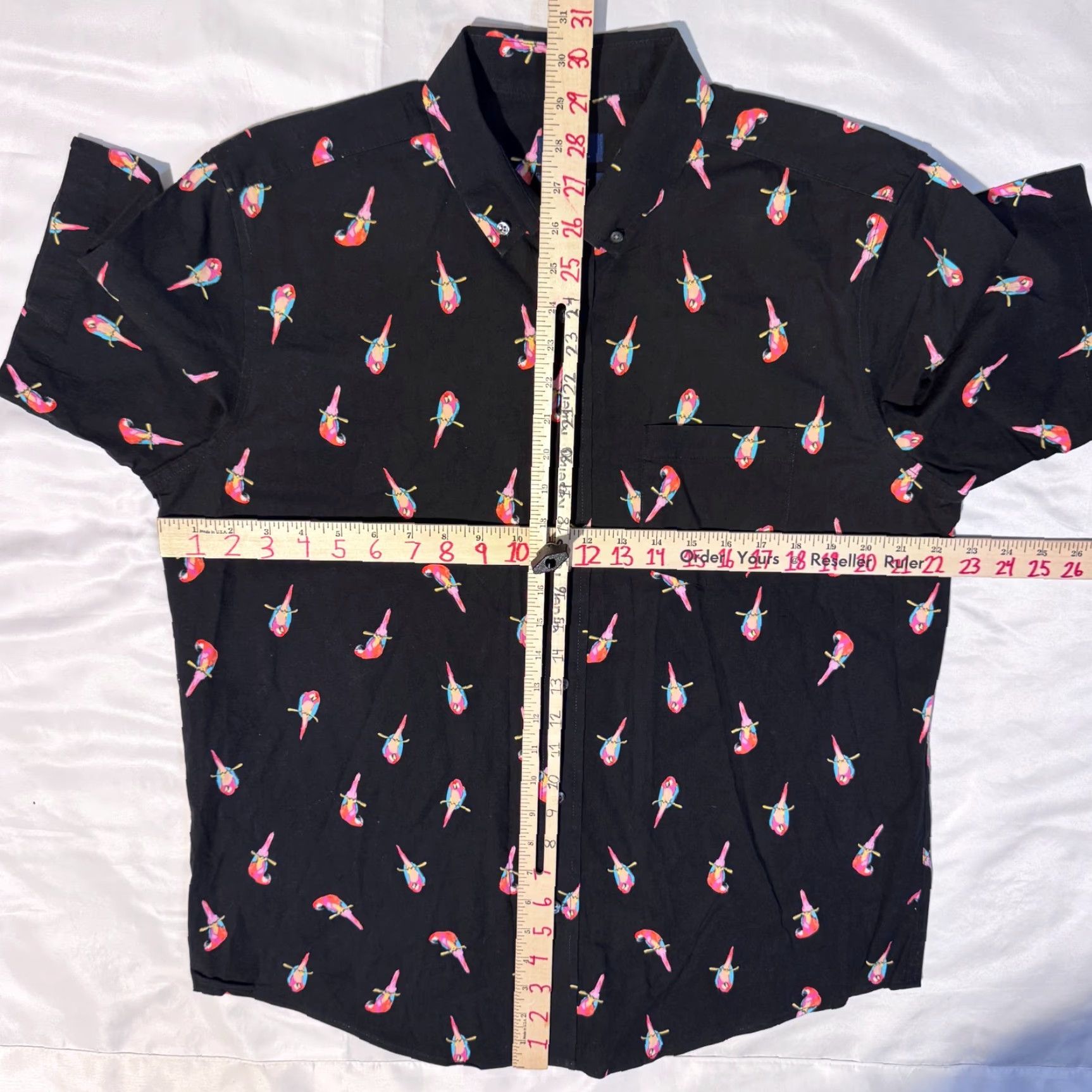 George George Hawaiian Button-Up Shirt - Men’s L Multicolor Short Sleeve Cotton Knit Logo Embroidered Collared Classic AOP Beach Summer Shirt Size US L / EU 52-54 / 3 - 5 Thumbnail