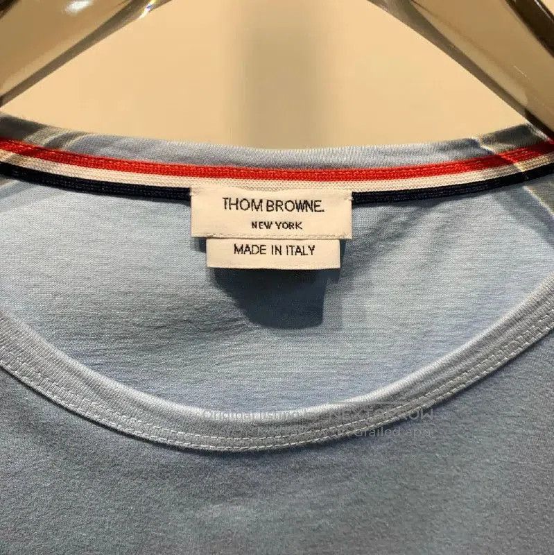 Thom Browne Thom Browne Blue Cotton Men's T-Shirt . Size US M / EU 48-50 / 2 - 2 Thumbnail